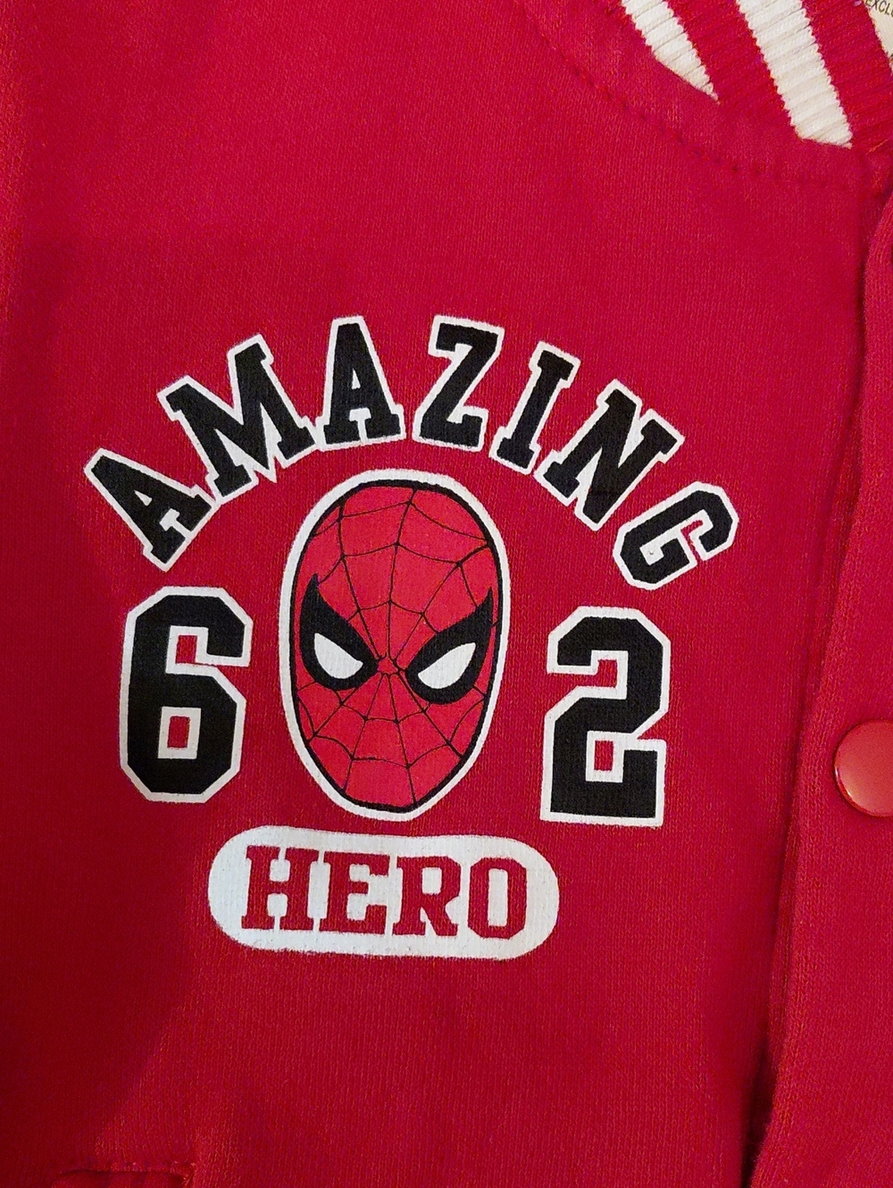 Marvel Red & White Kids Spider-Man Varsity Hoodie Jacket 4T Spidey - Picture 3 of 11